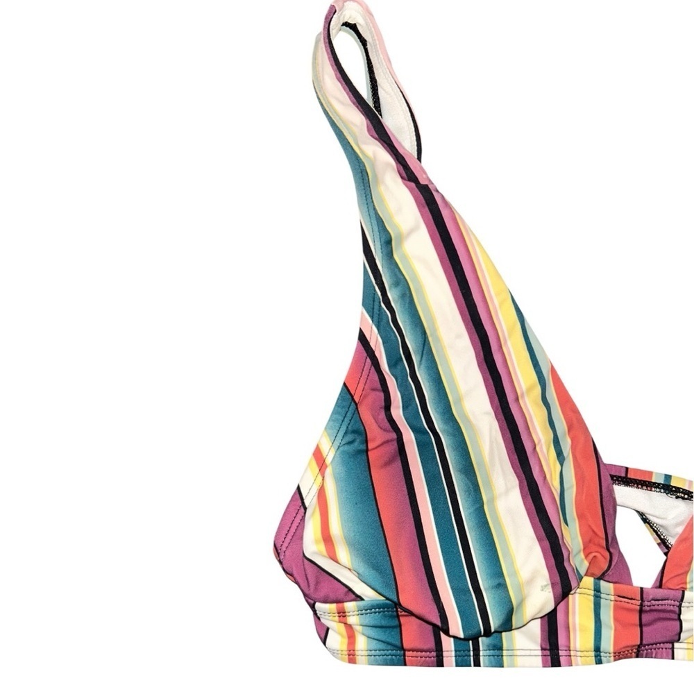 ASOS Colorful Striped B Neck Bikini Top Size Large Swimwear - Picture 6 of 11